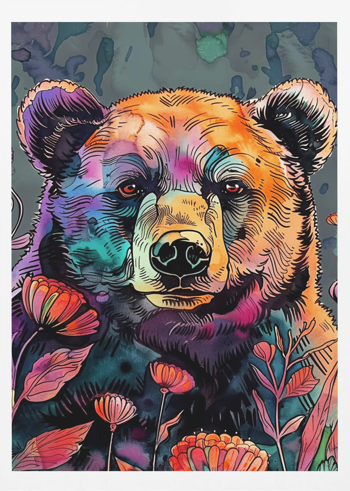 Animal Bear Watercolor Animal Art 2 | Poster