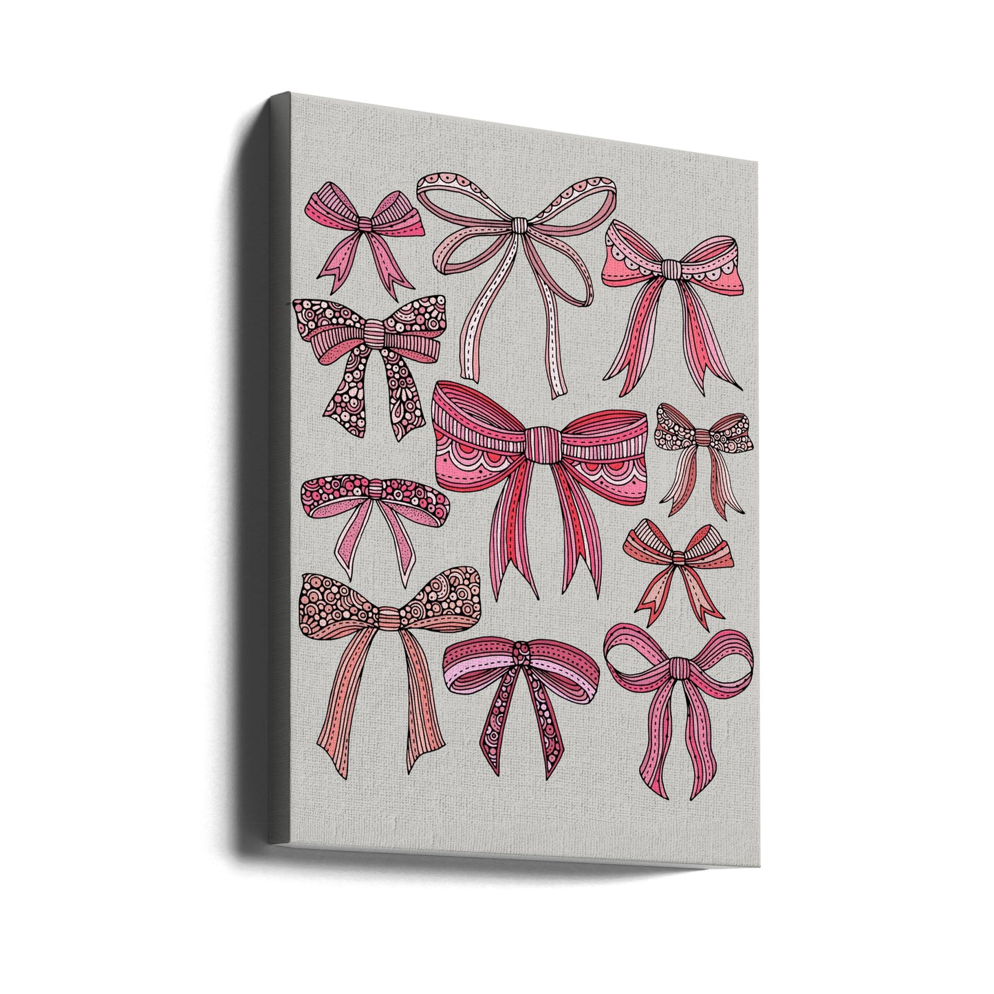 Rosa rosetter svarta linjer | Canvas