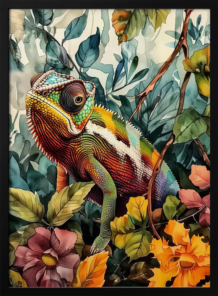Chamäleon Aquarell Tierkunst 1 | Poster