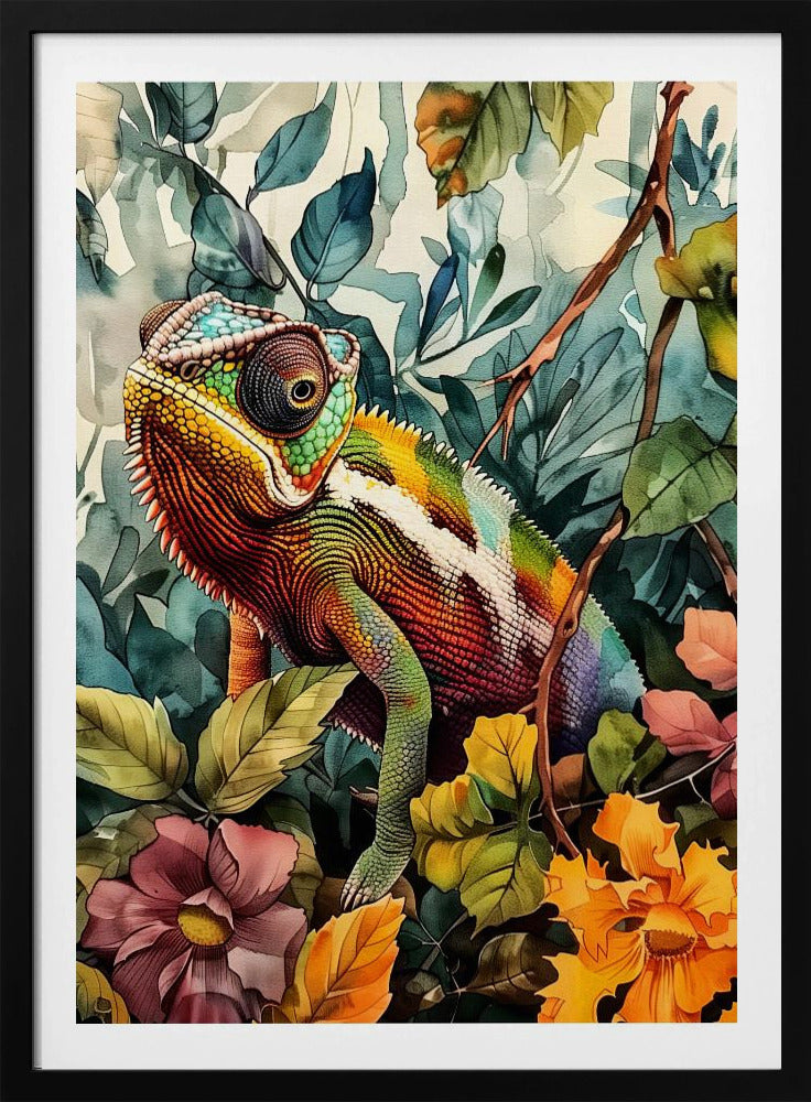 Chamäleon Aquarell Tierkunst 1 | Poster