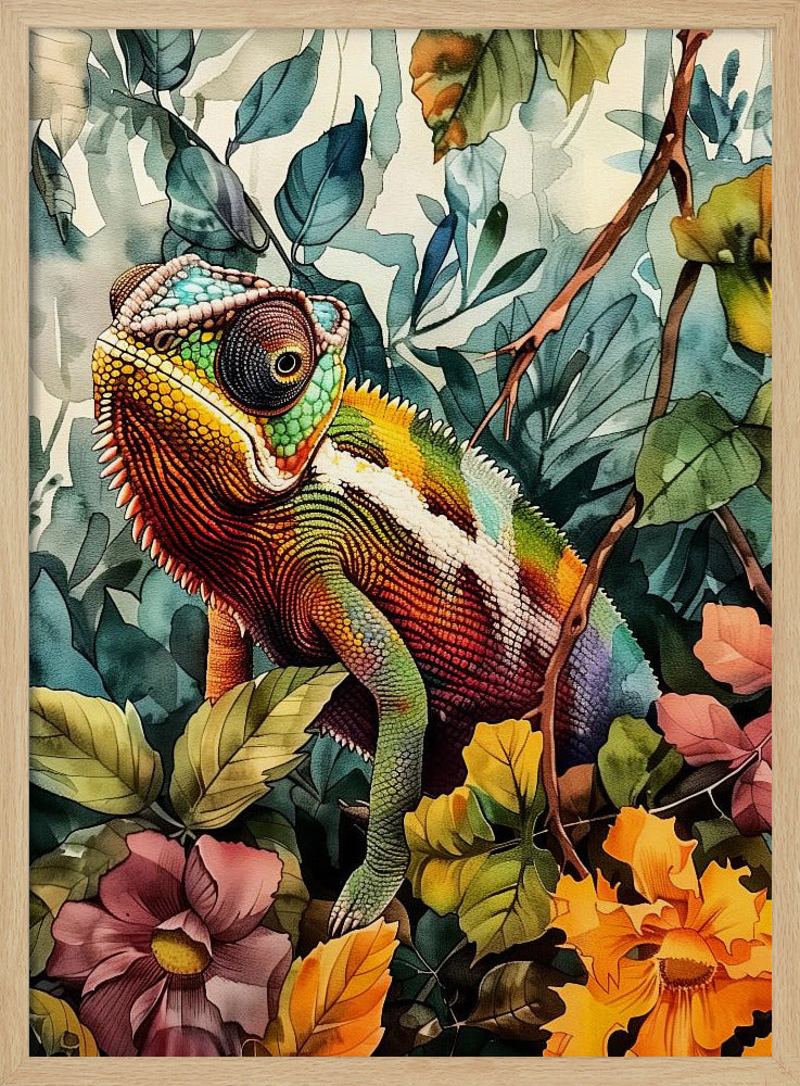 Chamäleon Aquarell Tierkunst 1 | Poster