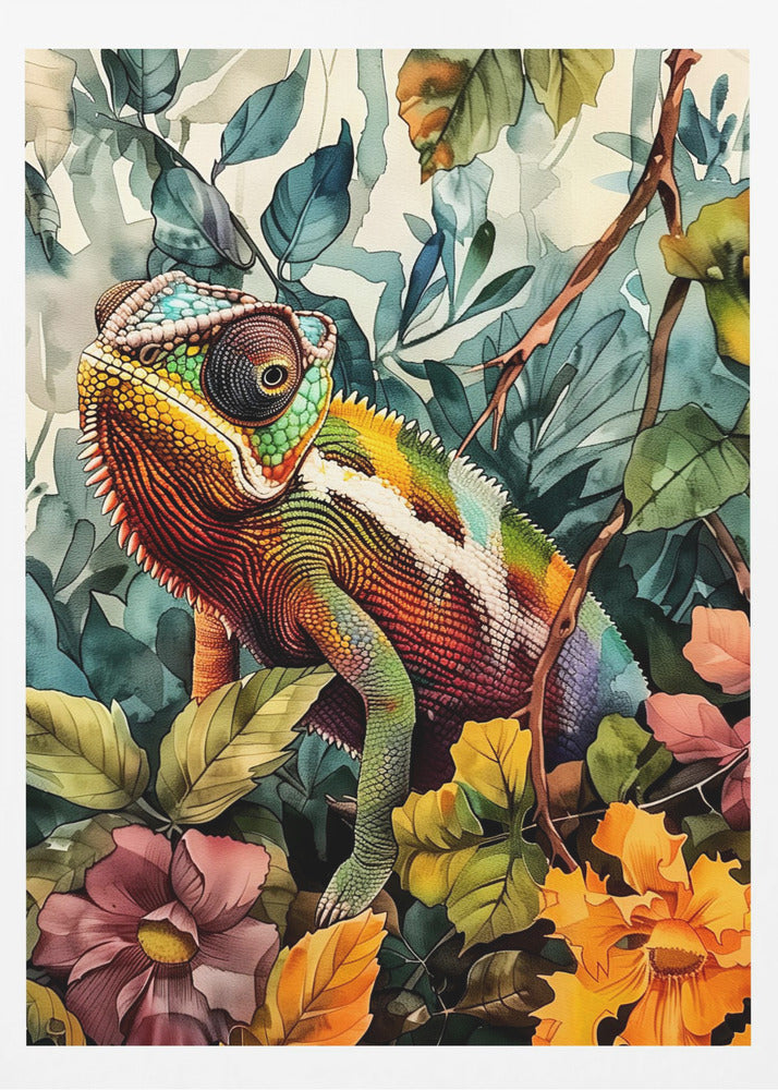 Chamäleon Aquarell Tierkunst 1 | Poster