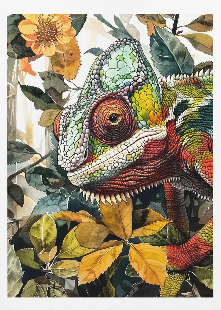 Chamäleon Aquarell Tierkunst 3 | Poster