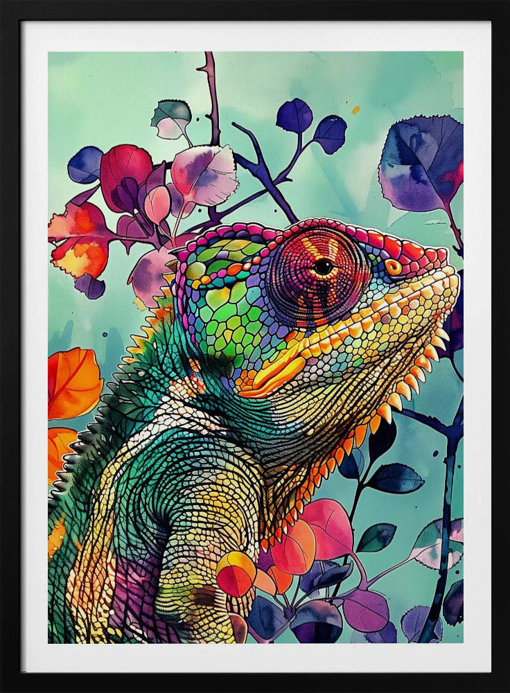 Kameleont akvarell djurkonst 5 | Poster