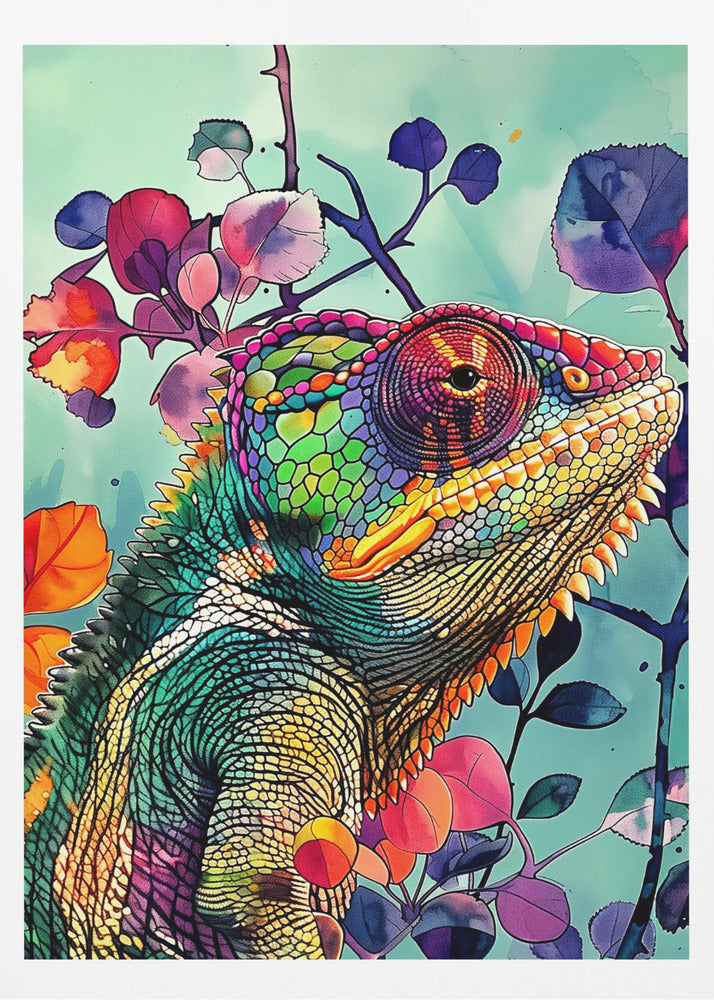 Kameleont akvarell djurkonst 5 | Poster