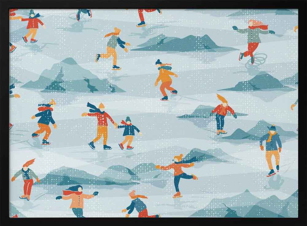 Retro sportigt skridskoåkningsmönster med textur | Poster