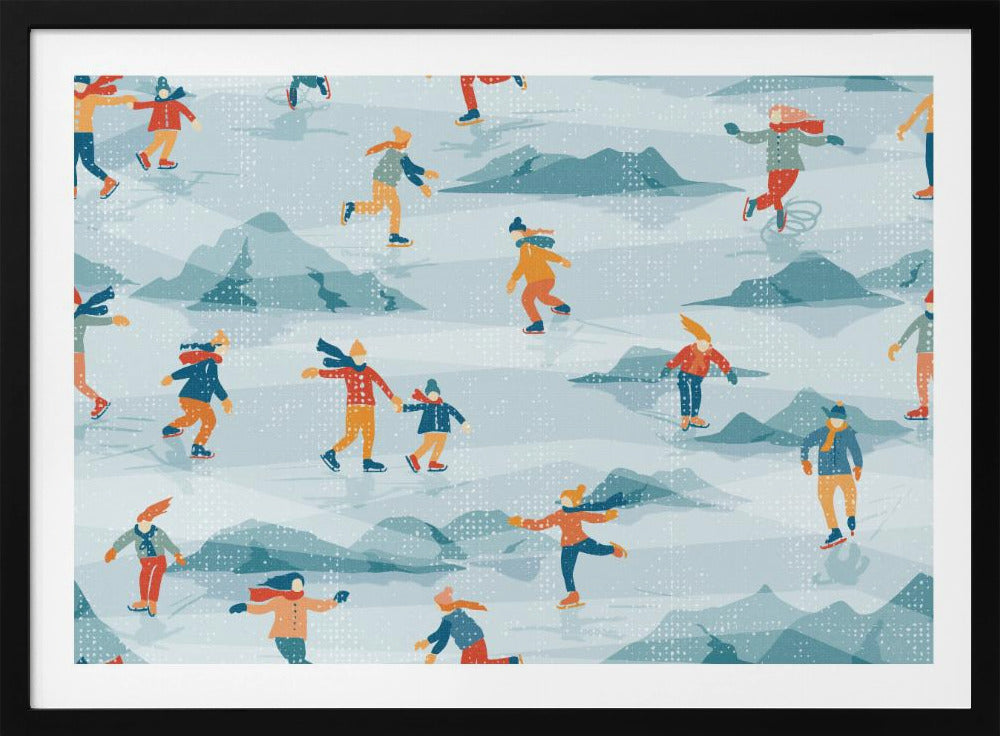 Retro sportigt skridskoåkningsmönster med textur | Poster