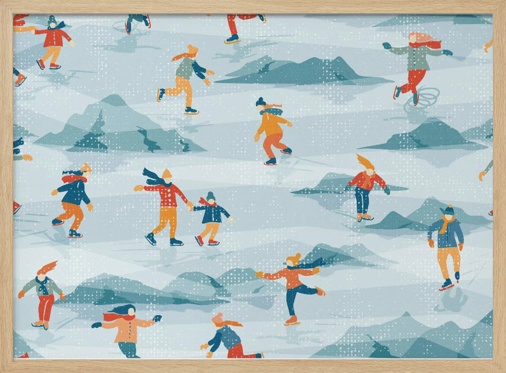 Retro sportigt skridskoåkningsmönster med textur | Poster