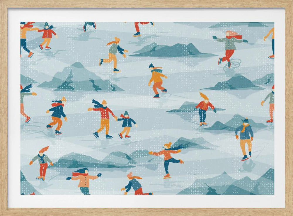 Retro sportigt skridskoåkningsmönster med textur | Poster