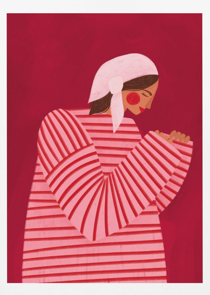 Kvinnan med de röda ränderna | Poster