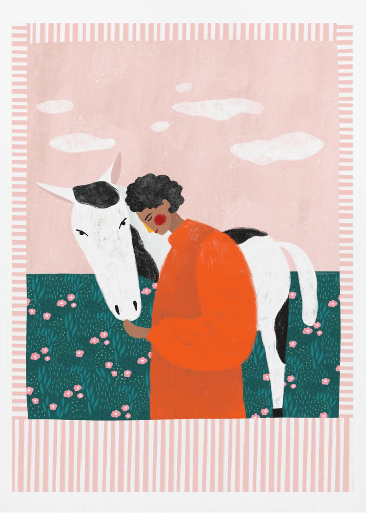 Livfull flicka och häst | Poster