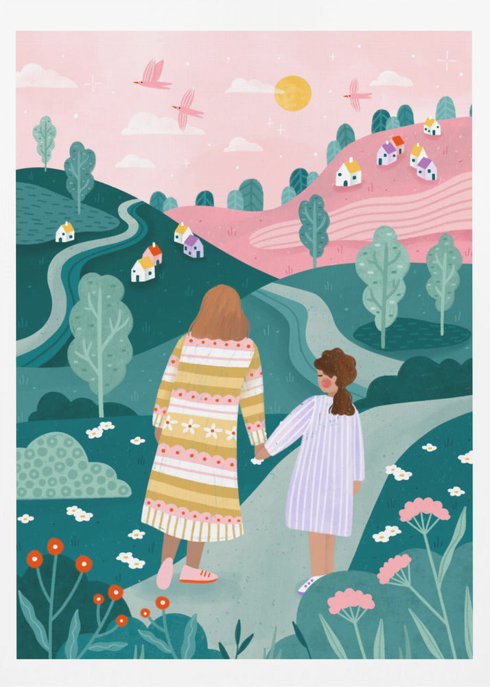 Mamma Dotter I Naturen | Poster