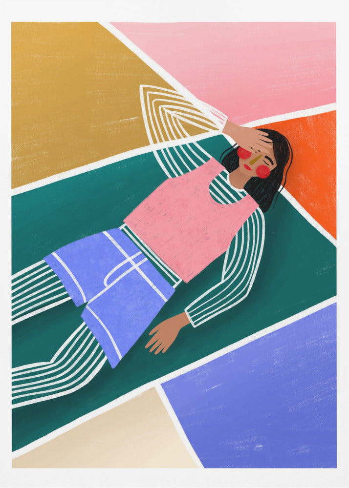 Livfull dam som vilar | Poster