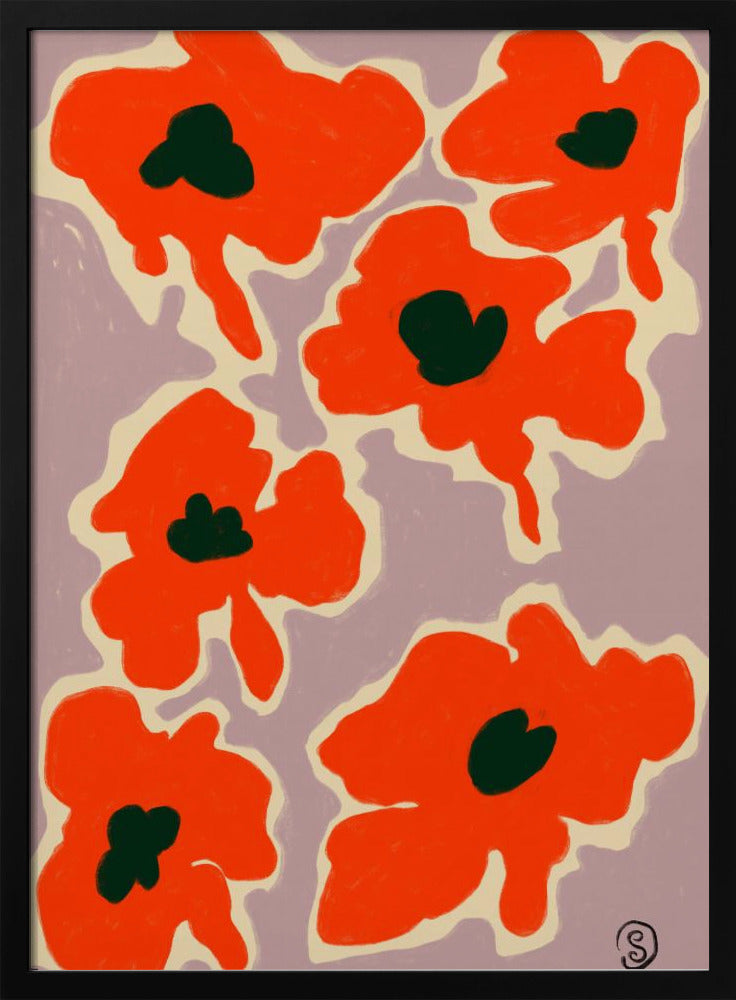 Livfulla vallmoblommor | Poster