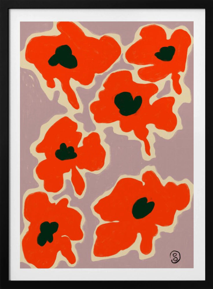 Livfulla vallmoblommor | Poster