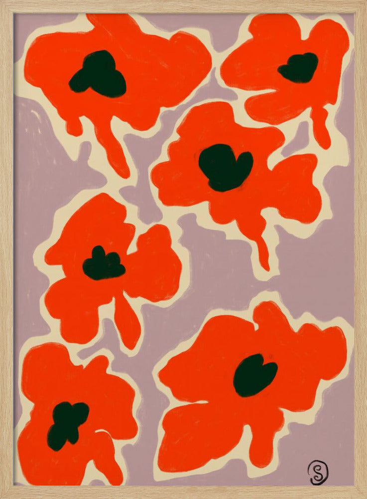 Livfulla vallmoblommor | Poster