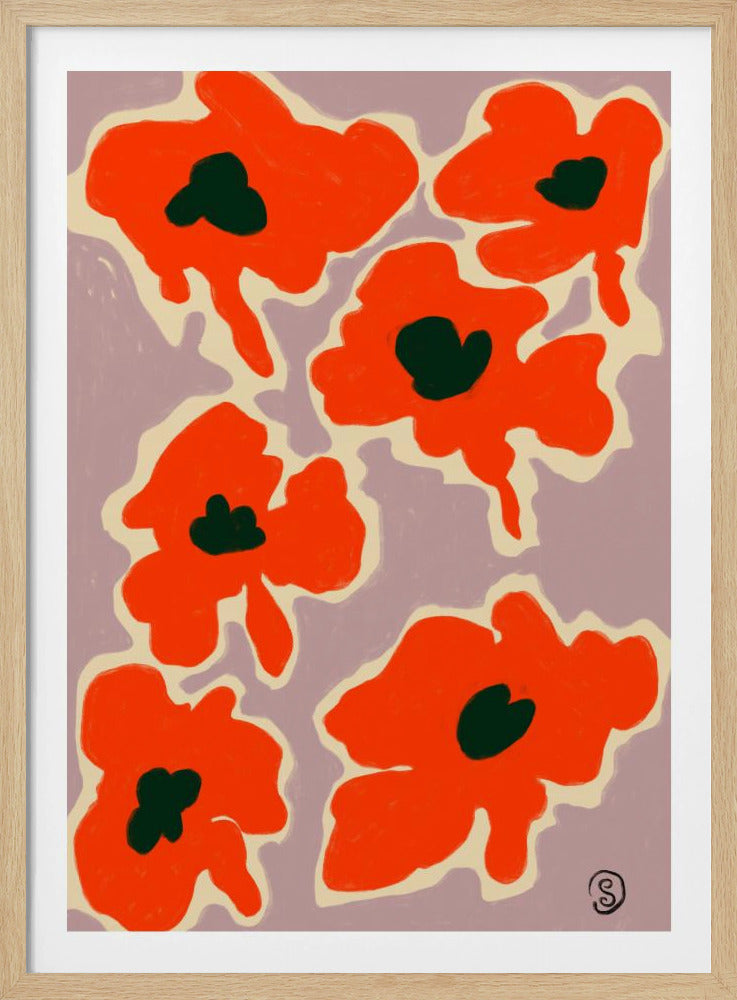 Livfulla vallmoblommor | Poster