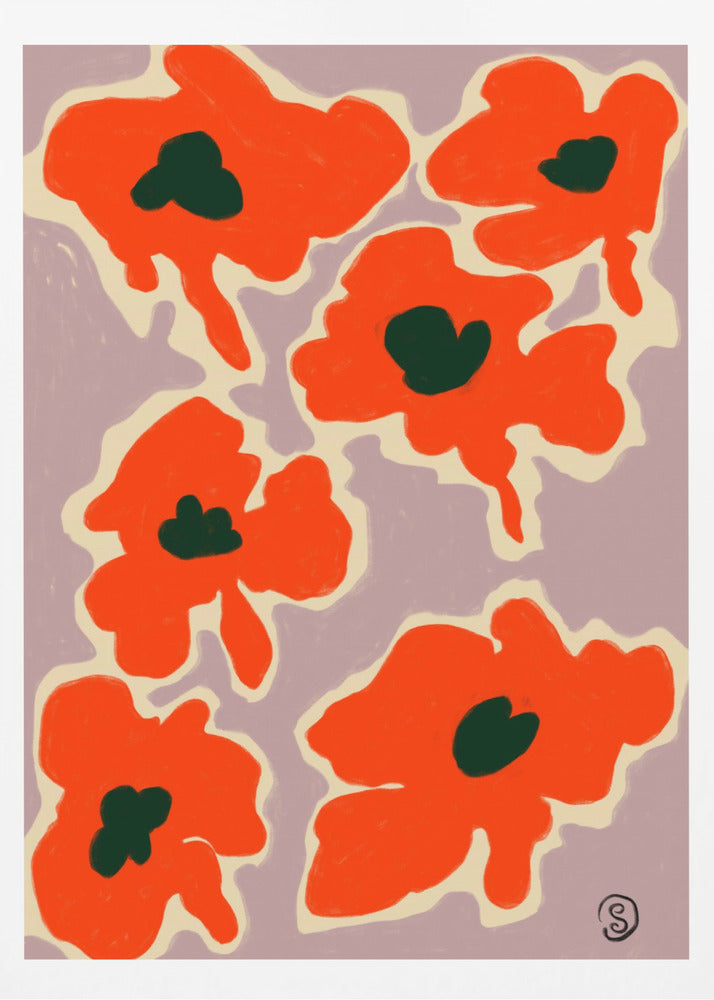 Livfulla vallmoblommor | Poster