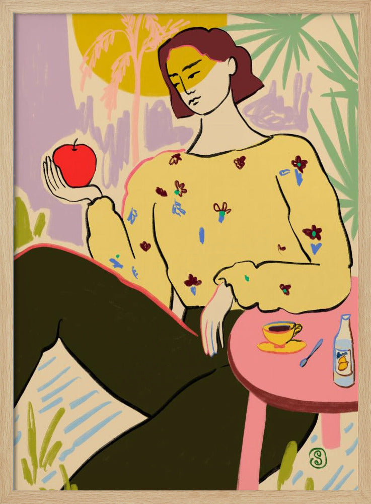 Kvinna med äpple | Poster