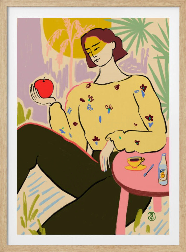 Kvinna med äpple | Poster