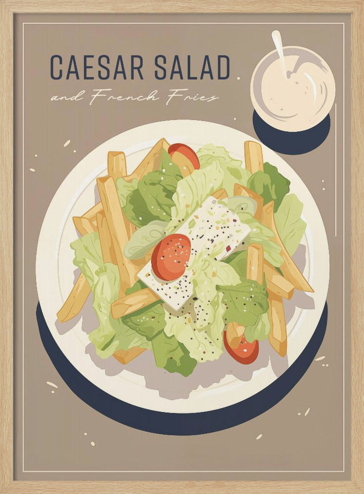 Caesarsallad och pommes frites | Poster