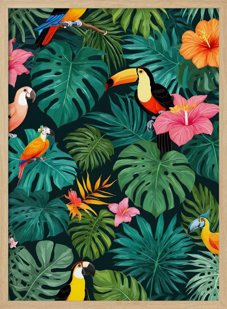 Tropiskt paradis, djungelmönster | Poster