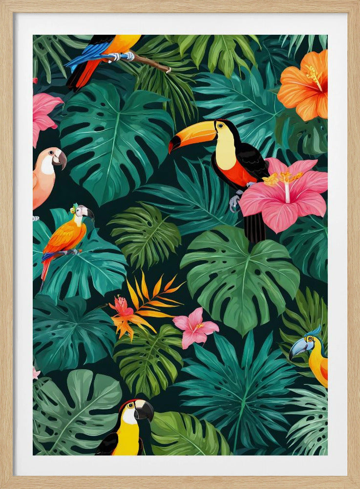 Tropiskt paradis, djungelmönster | Poster