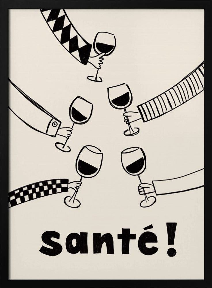 Santé vinfest med vänner | Affisch