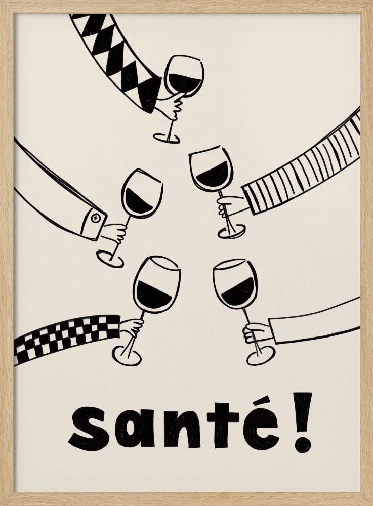 Santé vinfest med vänner | Affisch