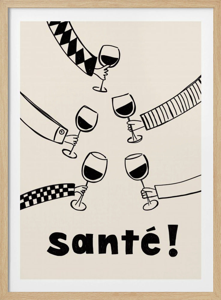 Santé vinfest med vänner | Affisch