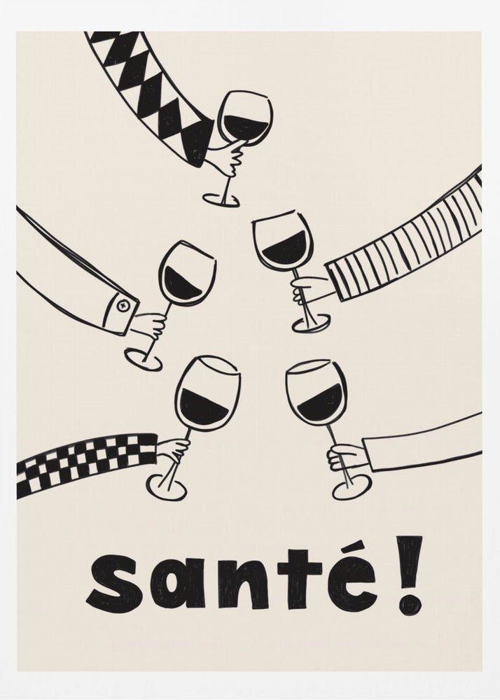 Santé vinfest med vänner | Affisch