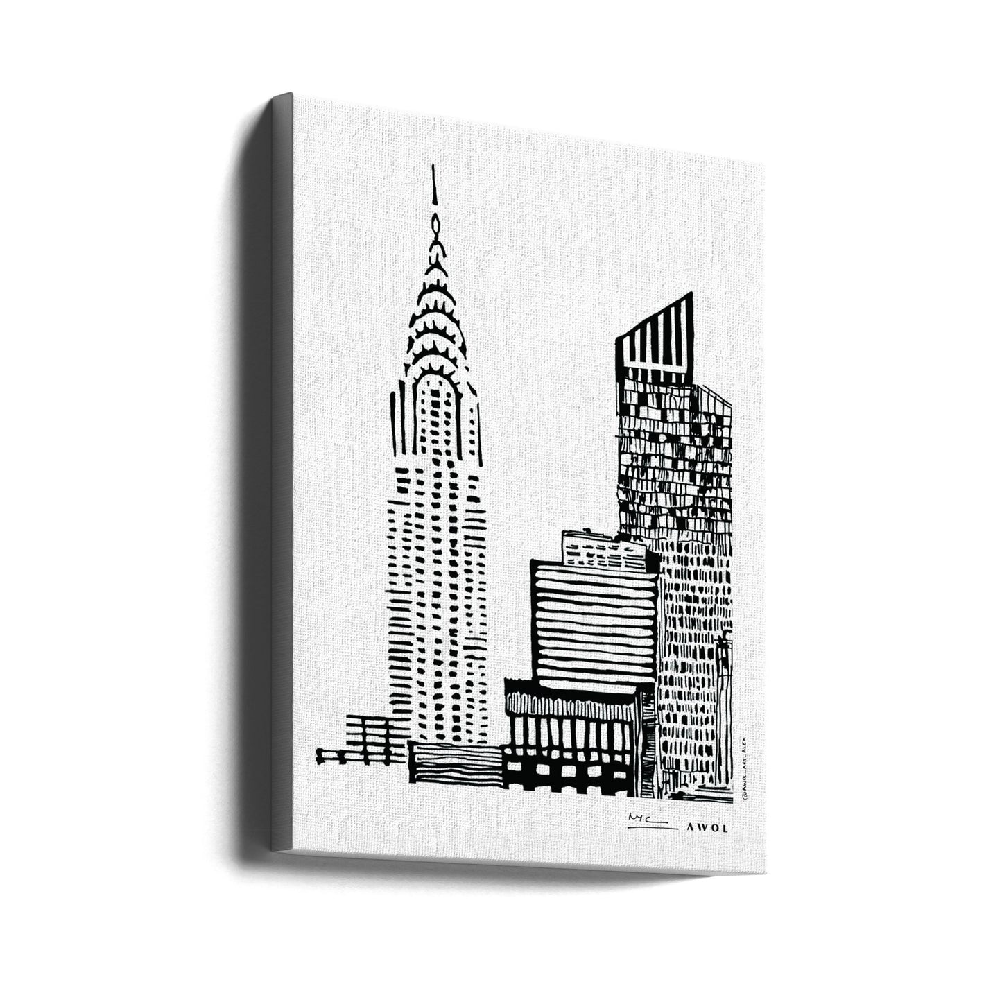 New York Citys skyline med skyskrabere | Lærredsbilleder