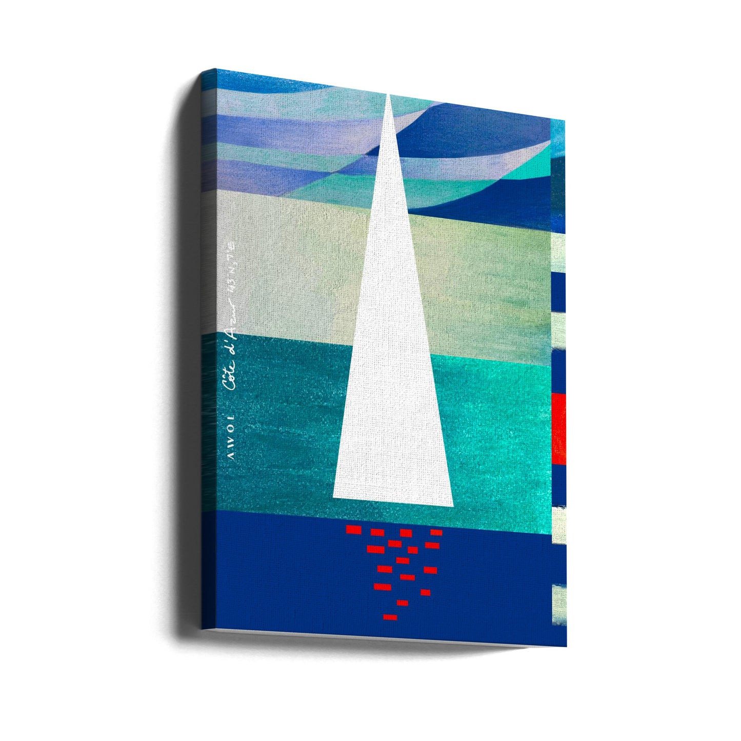 Abstract Sailboat On The French Riviera, Colourful Côte d'Azur Art Print | Canvas
