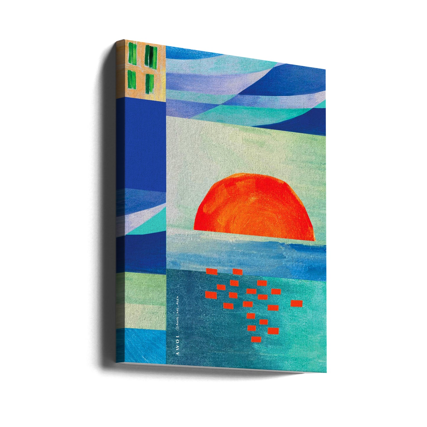 Colourful Mediterranean Sea With Sunrise, Abstract Coastal Art | Canvas