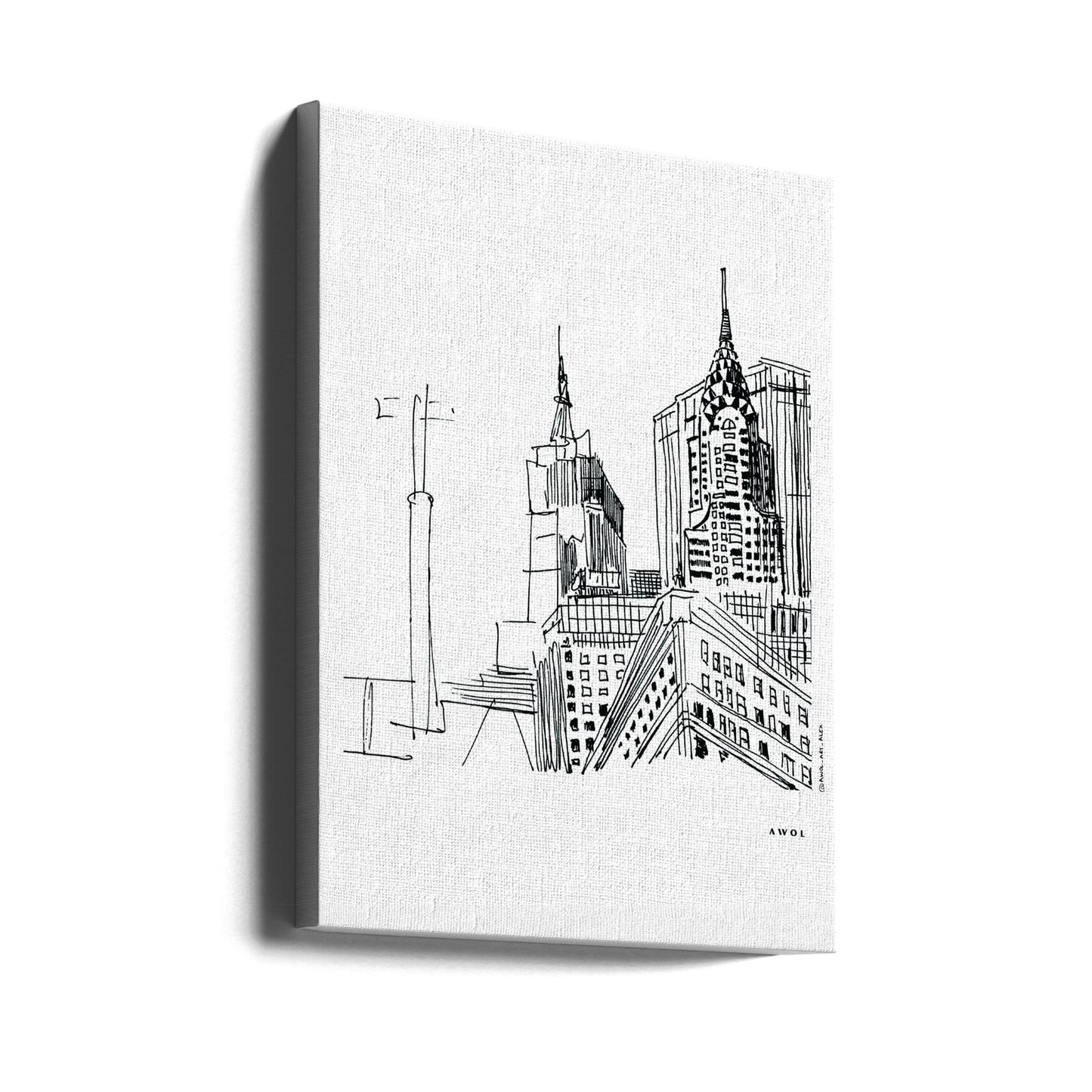 New York City Drawing, Iconic Manhattan Skyscrapers Art Print | Canvas