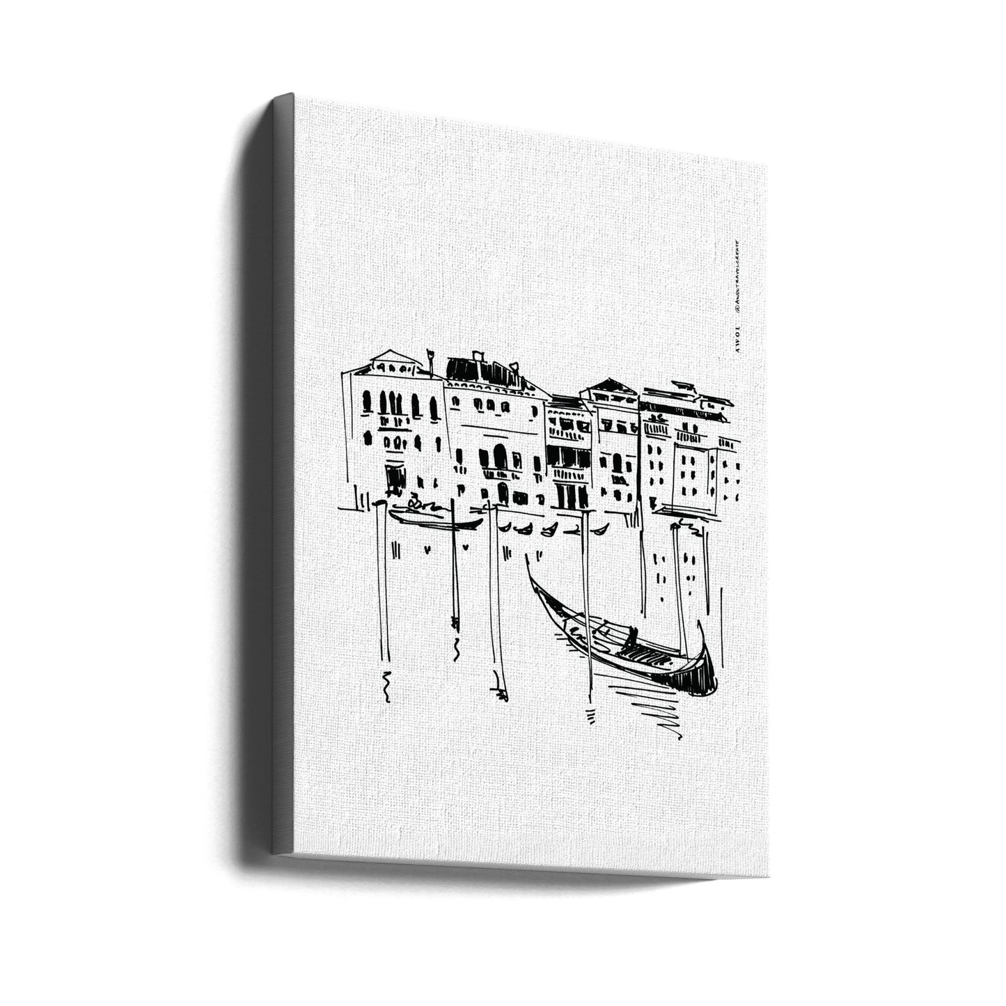 Venice Grand Canal With Gondola, Italy Travel Art Print | Canvas