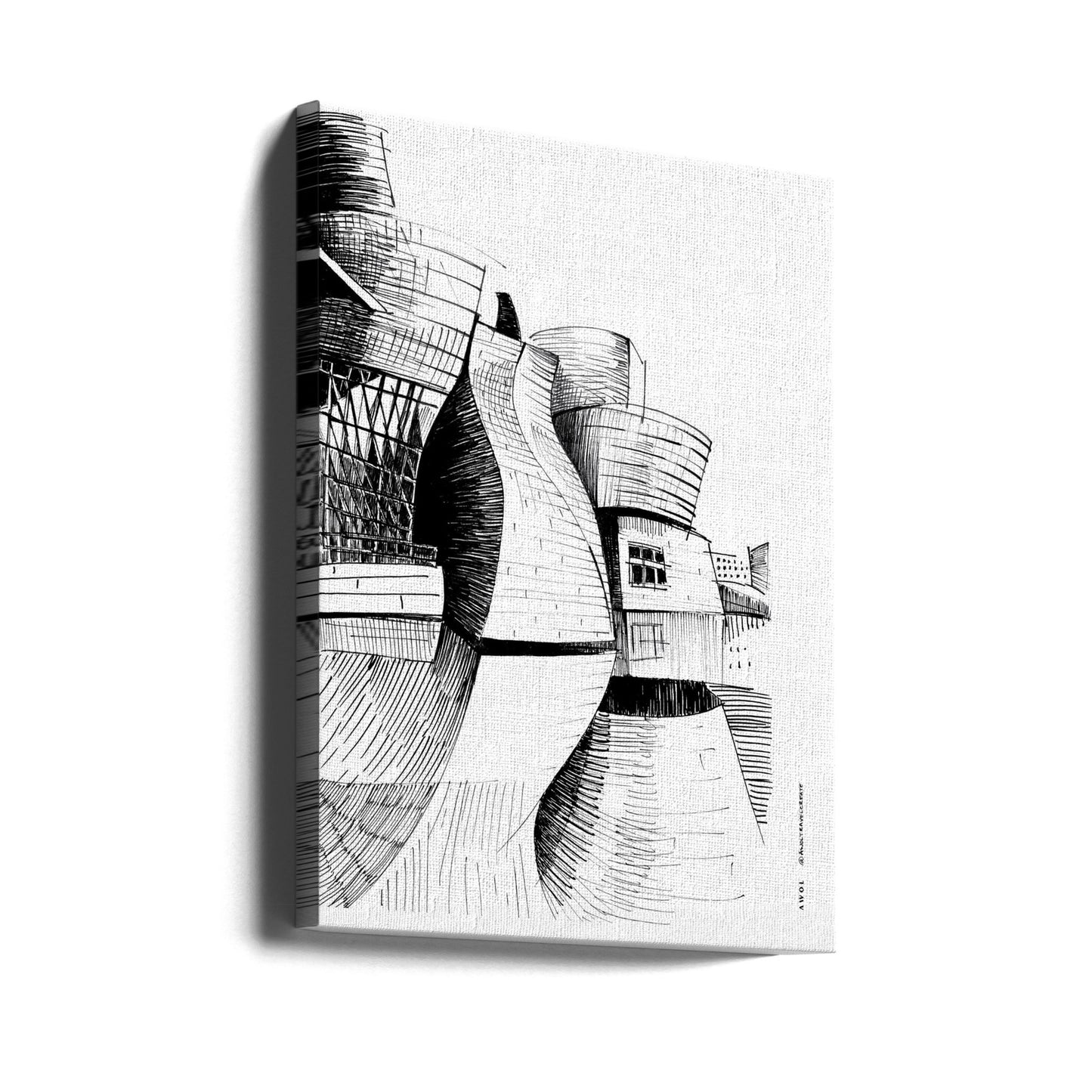 Bilbao Guggenheim Building, Modern Architecture Drawing | Canvas