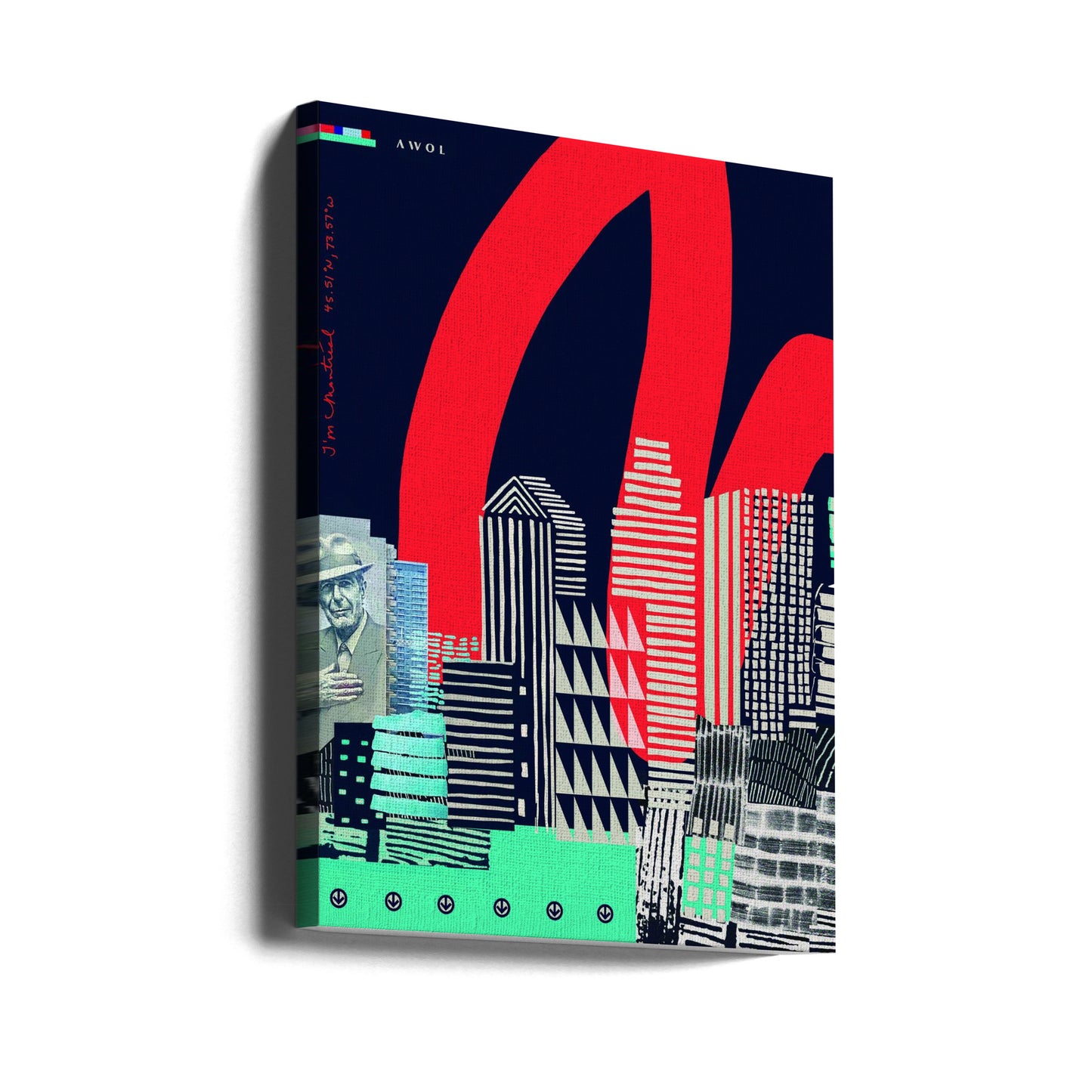 Urban Skyline Art, Montreal City Graphic Wall Poster | Canvas