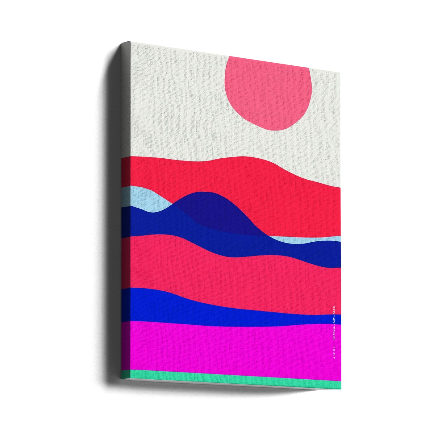Minimalist Ocean Art Print With Sunrise Over Abstract Sea, Nautical Art Print | Canvas