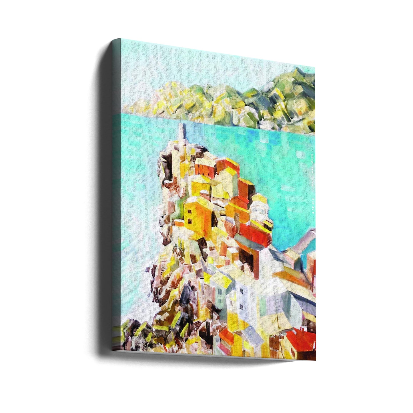 Colourful Town By The Mediterranean Sea, Italy Wall Art | Canvas