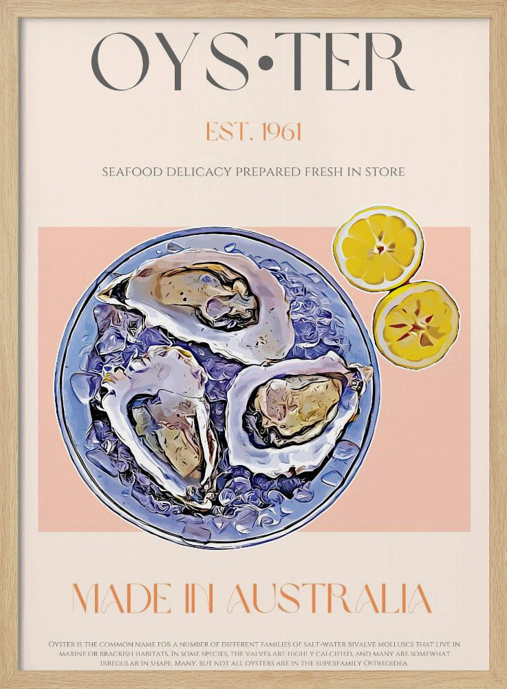 Färska ostron med citronskivor | Poster