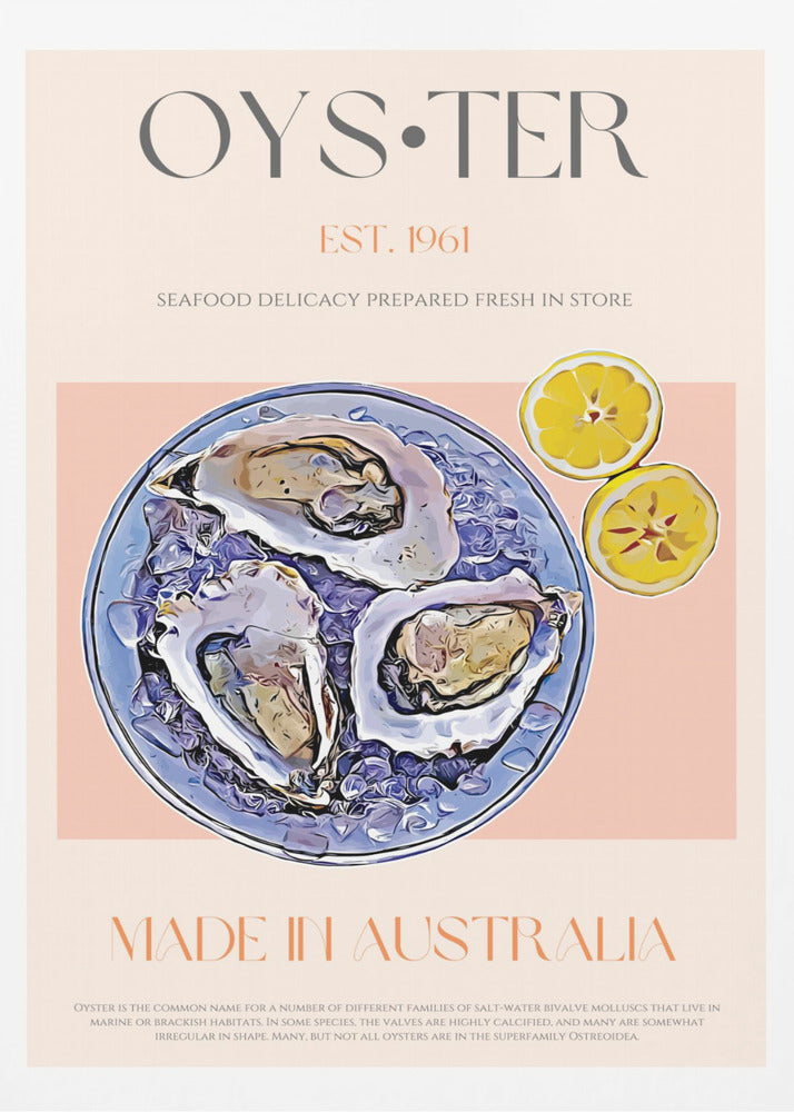 Färska ostron med citronskivor | Poster