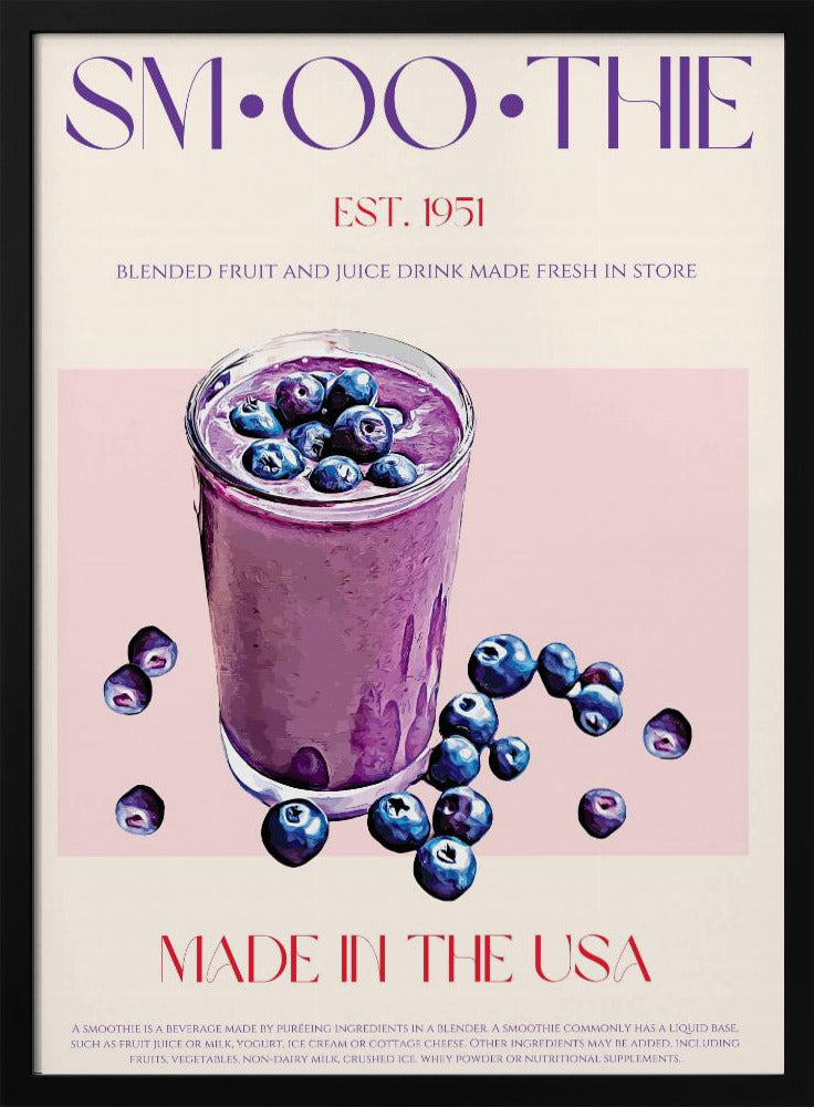 Illustration av blåbärssmoothie | Poster
