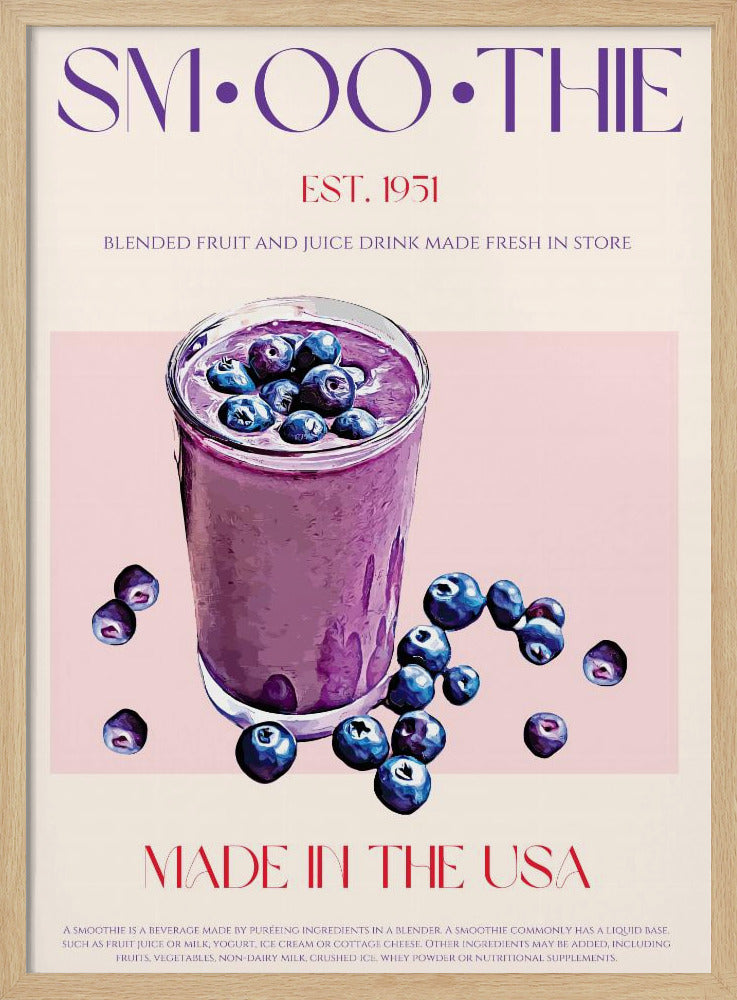 Illustration av blåbärssmoothie | Poster