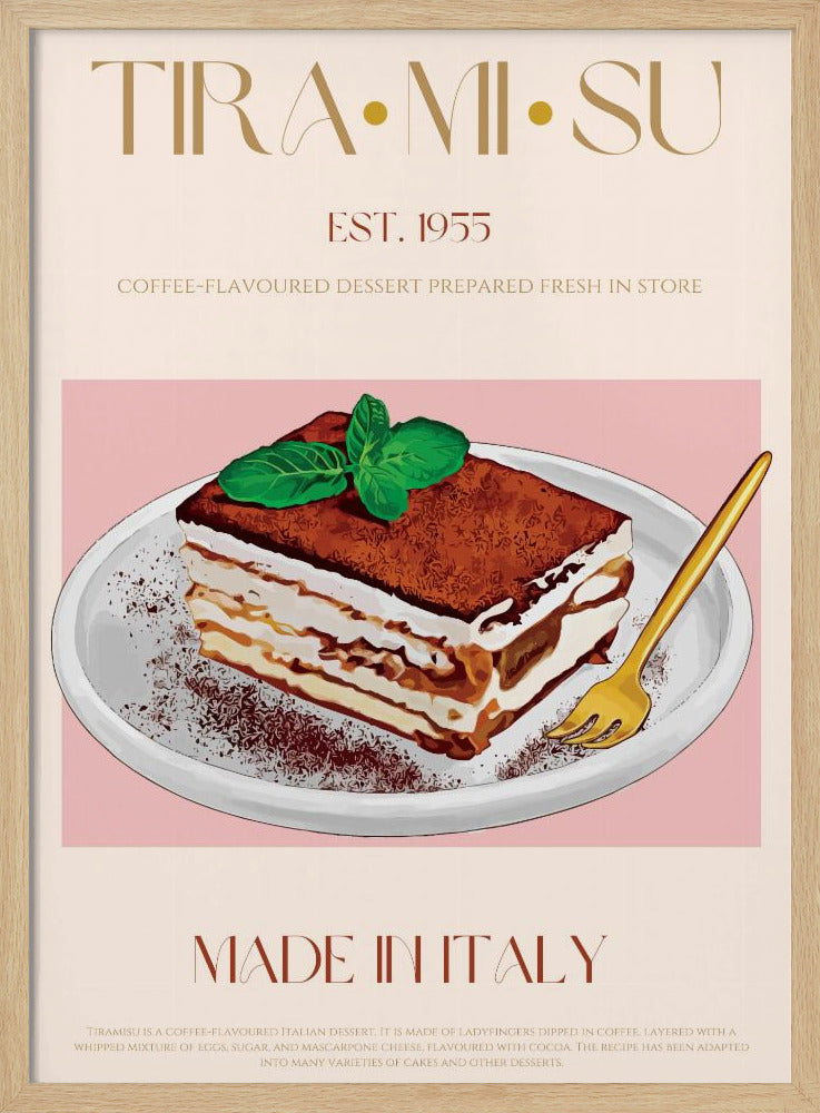 Klassisk italiensk tiramisu-poster | Poster