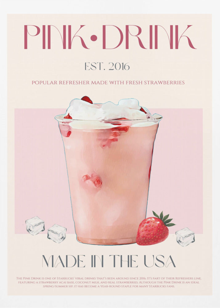 Rosa dryckestryck | Poster