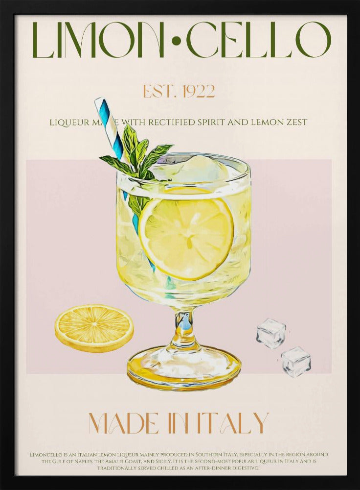 Illustration av en limoncello-dryck | Poster