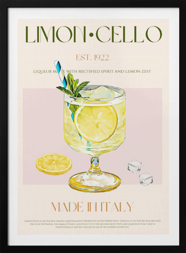 Illustration av en limoncello-dryck | Poster
