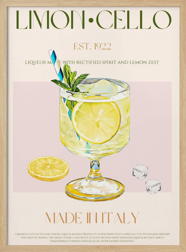 Illustration av en limoncello-dryck | Poster