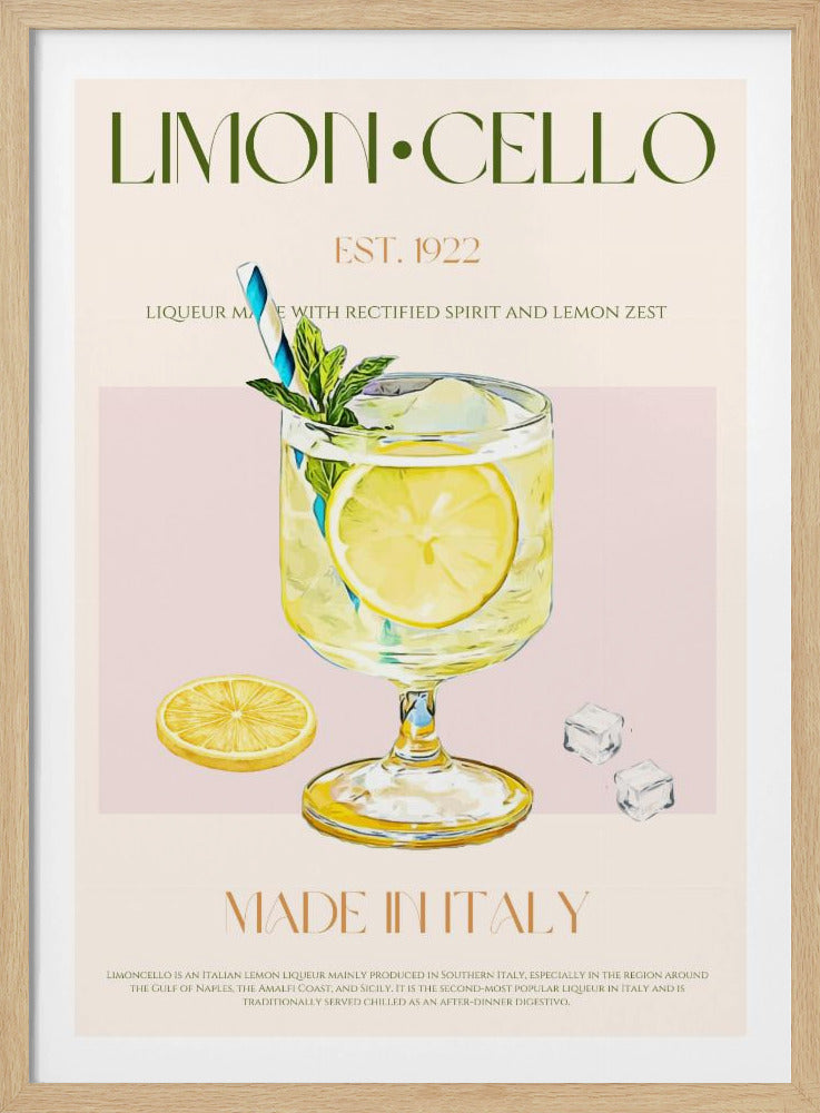 Illustration av en limoncello-dryck | Poster